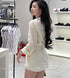 Cotton Hollow Out Embroidered Shirts With Mini Skirts